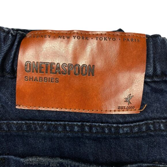 One Teaspoon Shabbies Drawstring Boyfriend Denim Jean Women XS Destroyed - Picture 3 of 16